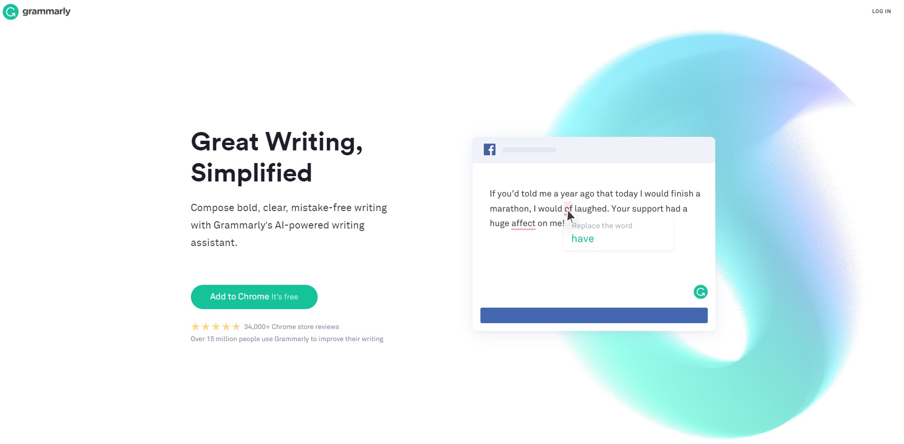 Grammerly website snap shot